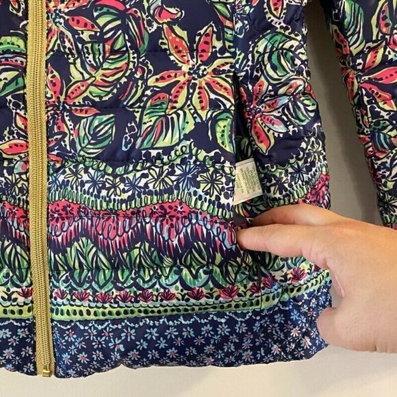 Lilly Pulitzer Womens Lilah Reversible Down Coat Jacket Small - Picture 2 of 11